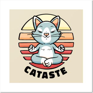 Cat Namaste Posters and Art